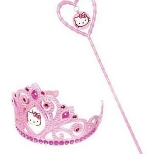 PINK HELLO KITTY TIARA AND WAND SET