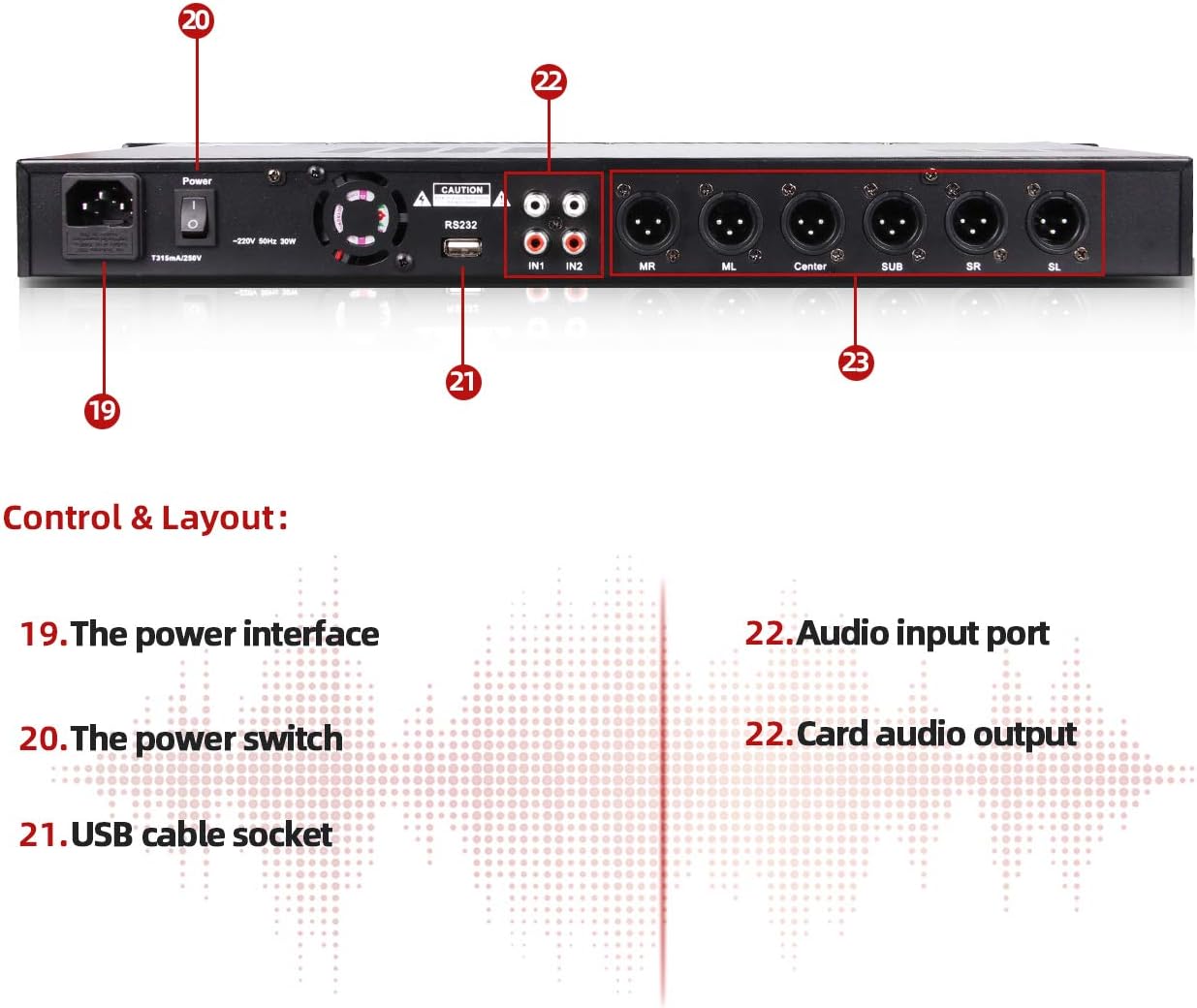 Depusheng X5 Digital Mixer Reverberator Microphone KTV Karaoke Audio Processor - Image 3