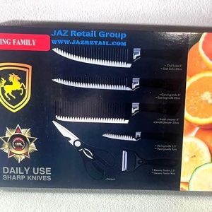 JAZ Knife Set, 6-Piece Stainless Steel Kitchen Knives, Sharp Kitchen Knife Set, Best Knife Set